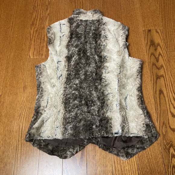 L PL super soft faux fur vest open front Kate Rosie petite - Picture 5 of 9